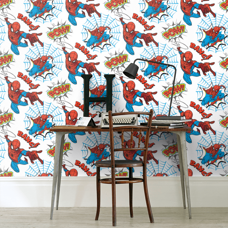 Spiderman Pow! Nursery Room Wallpaper 3 - Multicolor