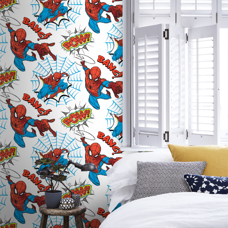 Spiderman Pow! Nursery Room Wallpaper 4 - Multicolor