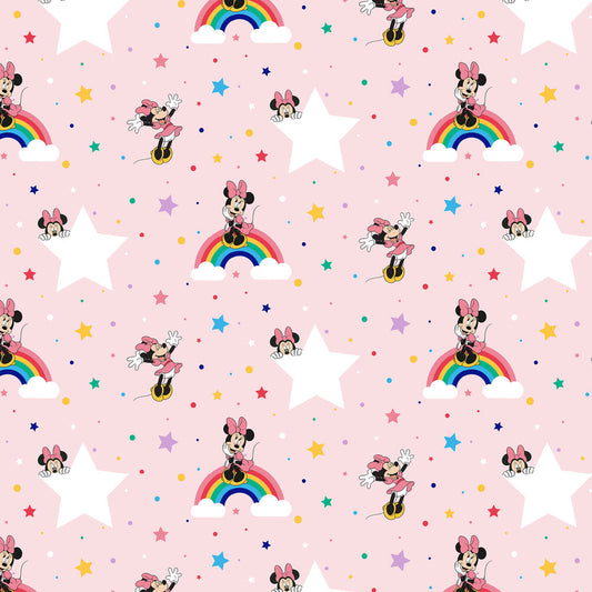 Rainbow Minnie Nursery Wallpaper - Pink