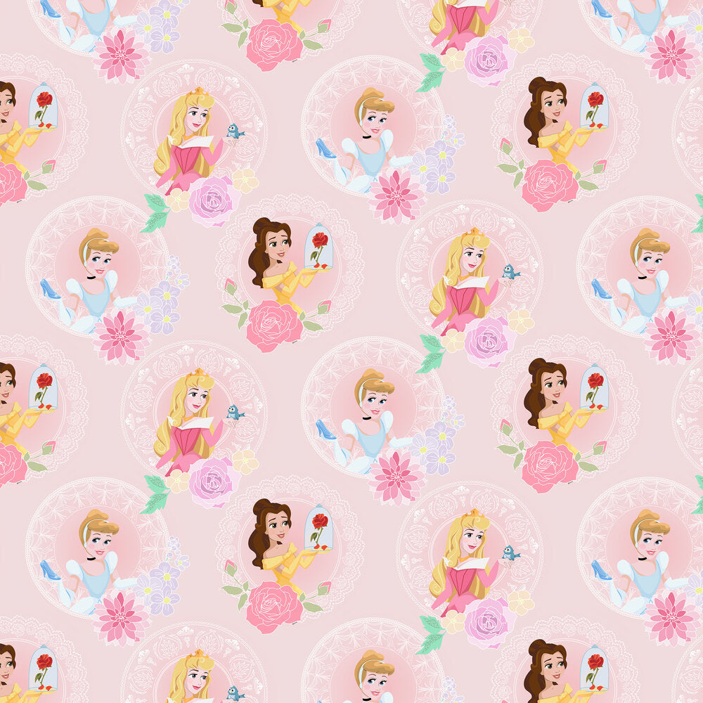 Pastel Princess Nursery Wallpaper - Pink
