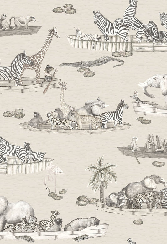 Zambezi Nursery Wallpaper - Silver