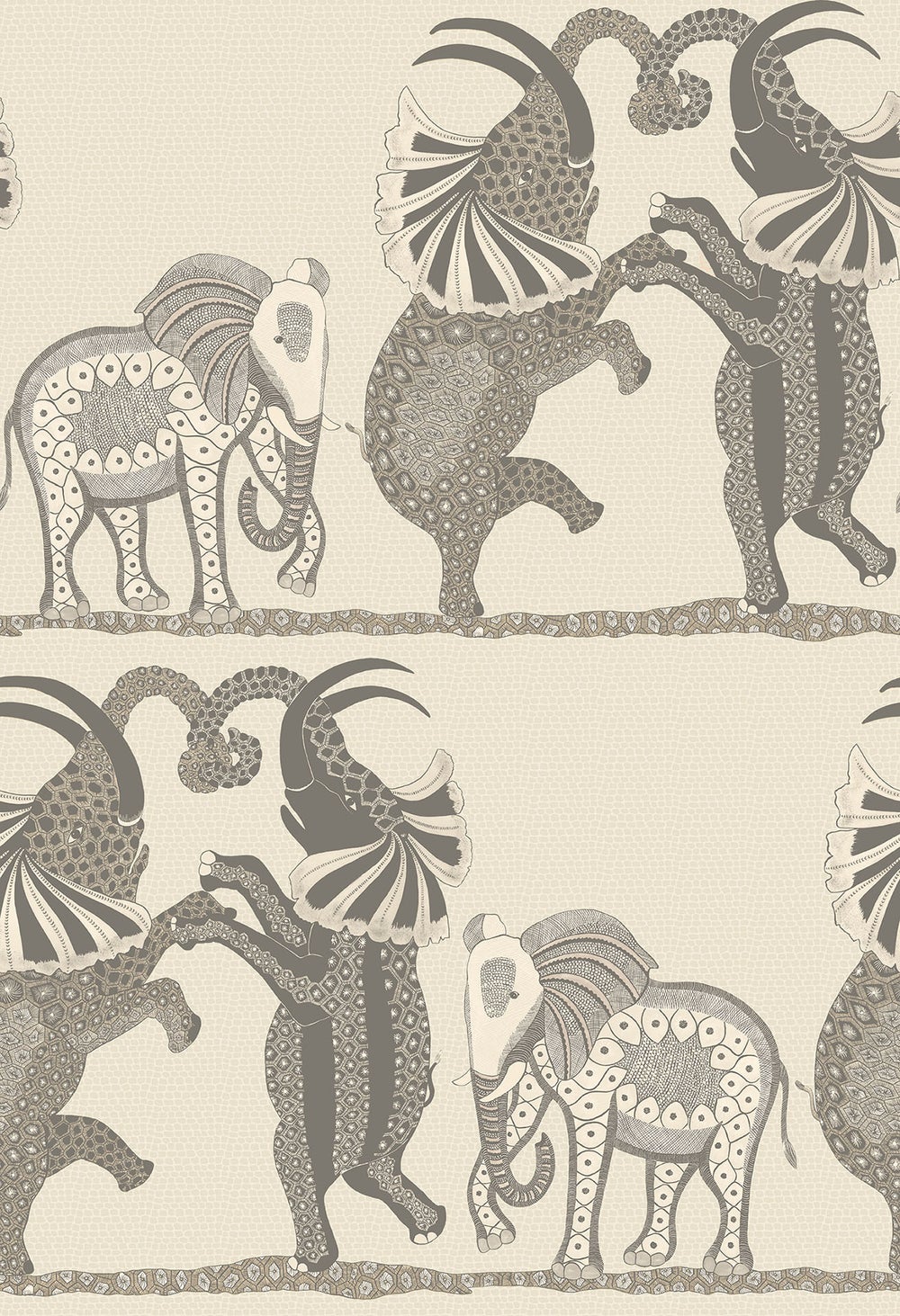 Safari Dance Nursery Wallpaper - Cream