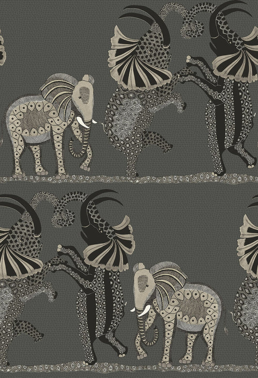 Safari Dance Nursery Wallpaper - Gray