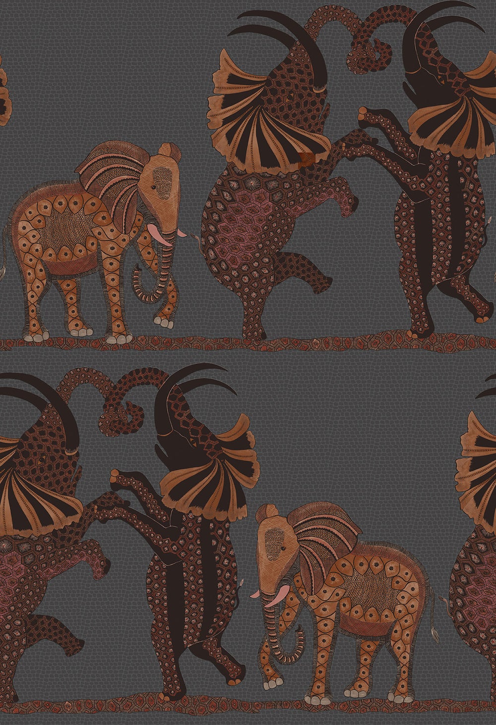 Safari Dance Nursery Wallpaper - Brown