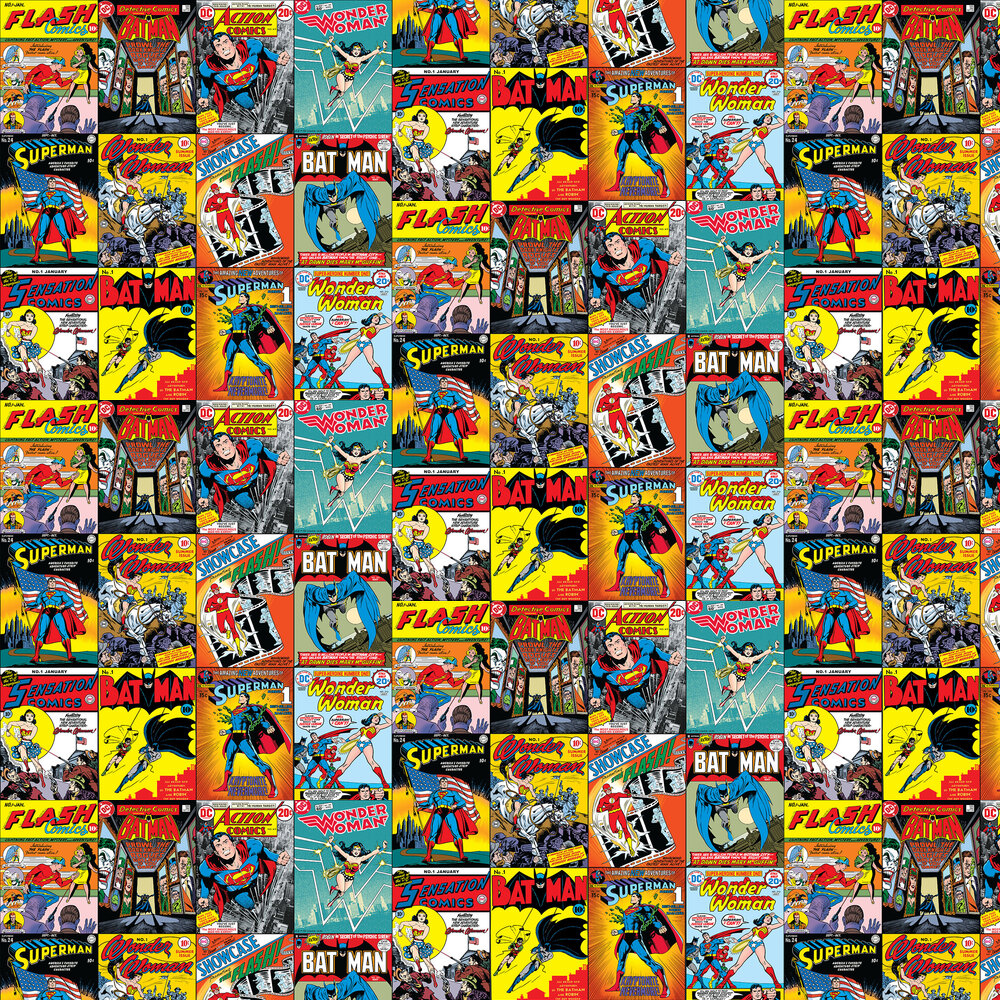 DC Comics Collection Nursery Wallpaper - Multicolor