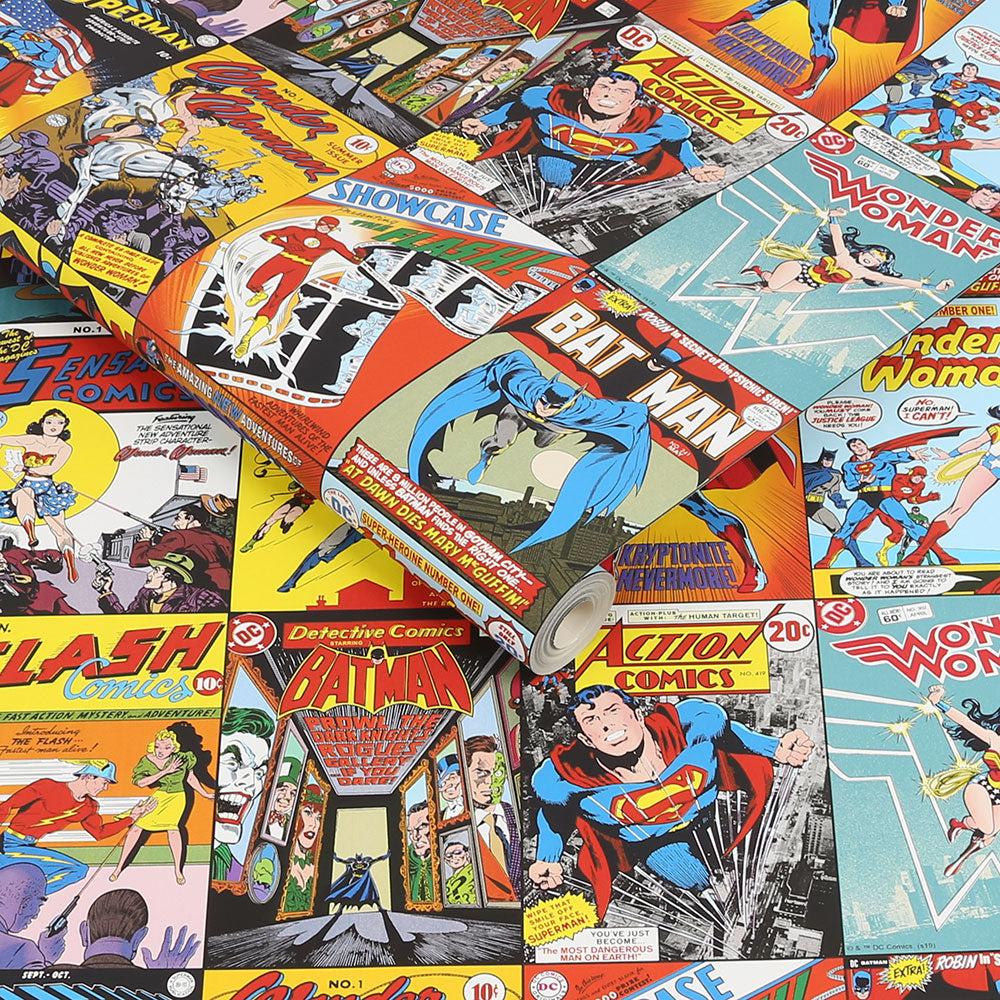 DC Comics Collection Nursery Room Wallpaper - Multicolor