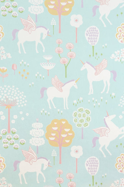 True Unicorns Turquoise Wallpaper - Majvillan