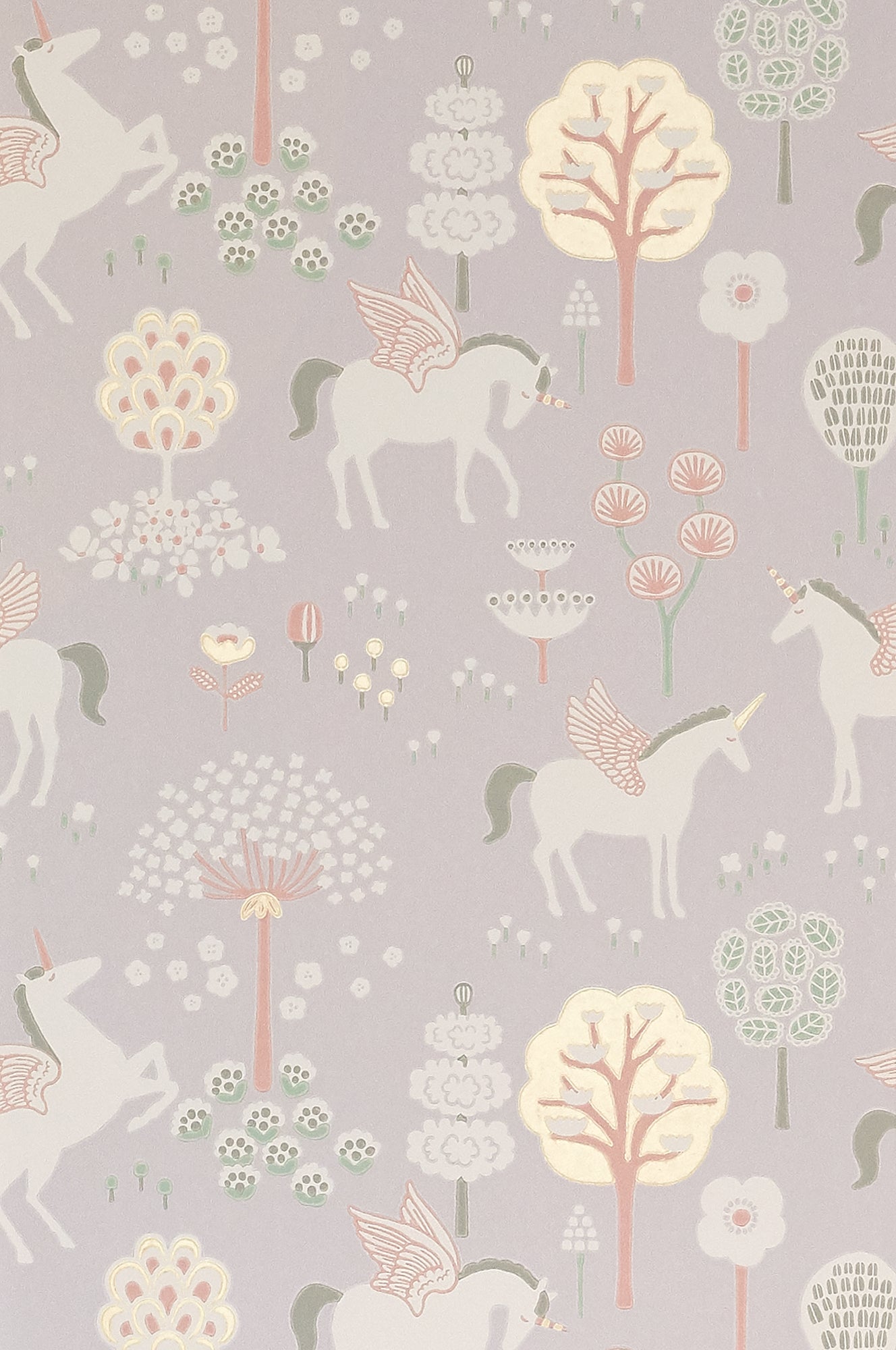 True Unicorns Lilac Wallpaper - Majvillan