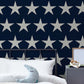 Stars Navy Blue Nursery Room Wallpaper - Blue