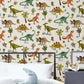 Dinosaur & Friends Nursery Room Wallpaper - Multicolor