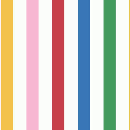 Country Critters Chunky Stripe Nursery Wallpaper - Multicolor