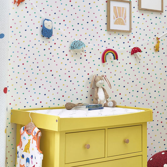 Lynx Multi Spot Nursery Room Wallpaper - Multicolor