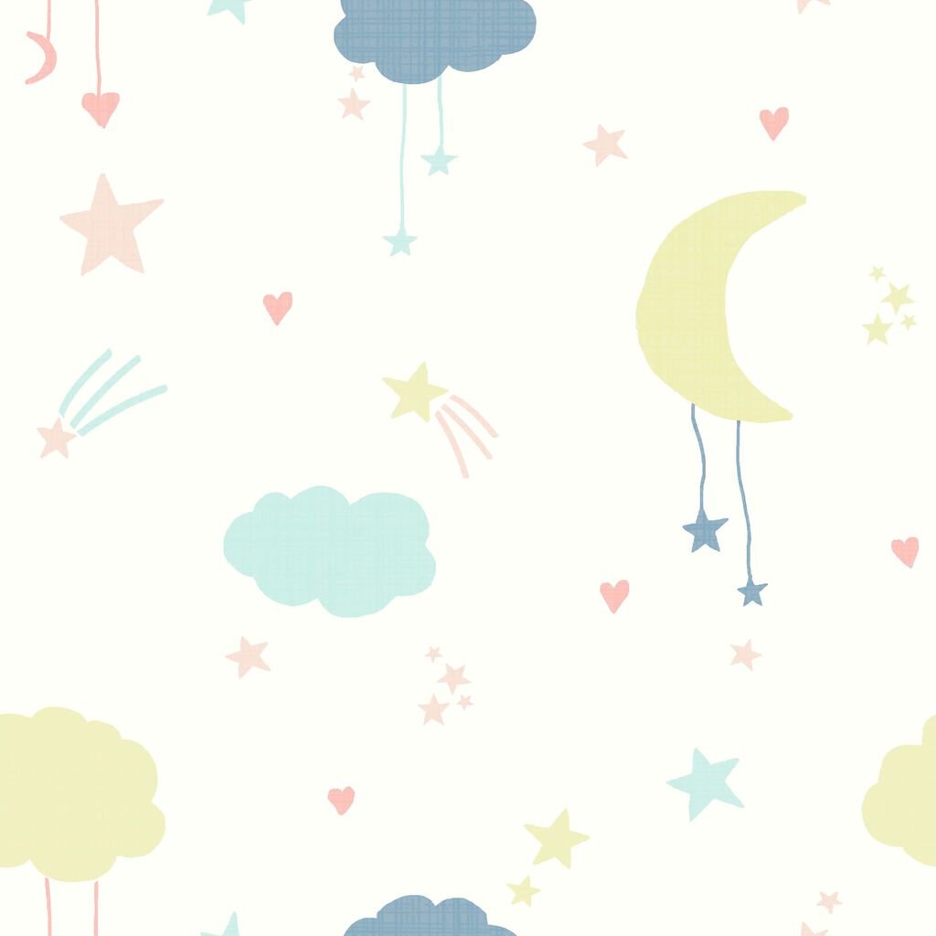 Moon & Stars Nursery Wallpaper - Multicolor