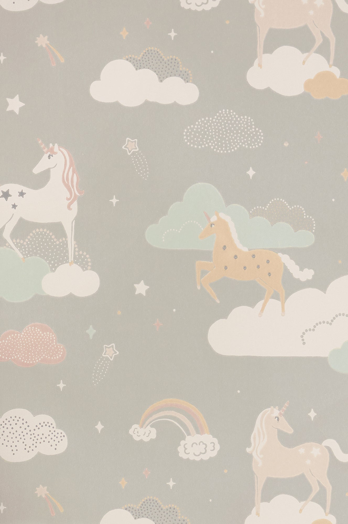 Rainbow Treasures Mud Grey Wallpaper - Majvillan