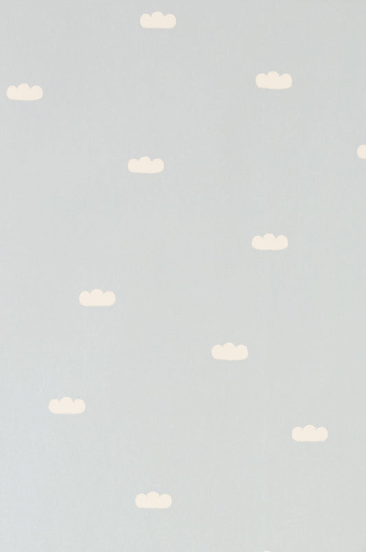 Dreamy Clouds Dusty Blue Wallpaper - Majvillan