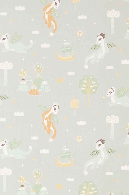 Magical Adventure Soft Grey Wallpaper - Majvillan