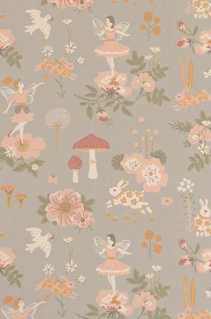 Old Garden Gentle Blue Wallpaper - Majvillan