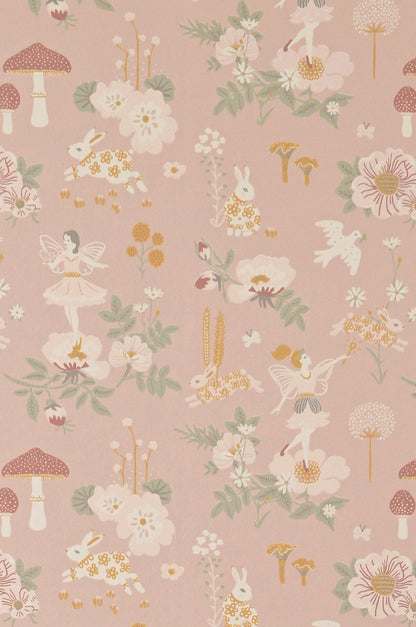 Old Garden Dusty Rose Wallpaper - Majvillan