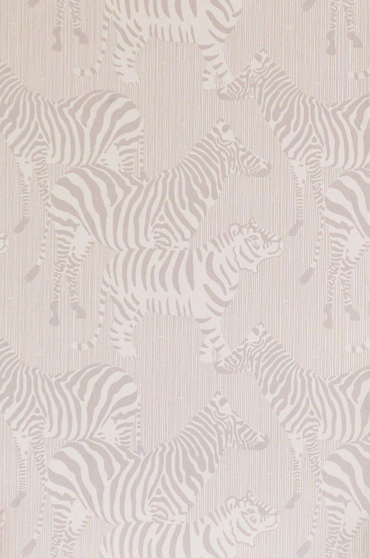 Safari Stripes Warm Grey Wallpaper - Majvillan