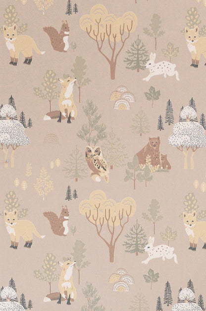 Deep Forest Soft Beige Wallpaper - Majvillan