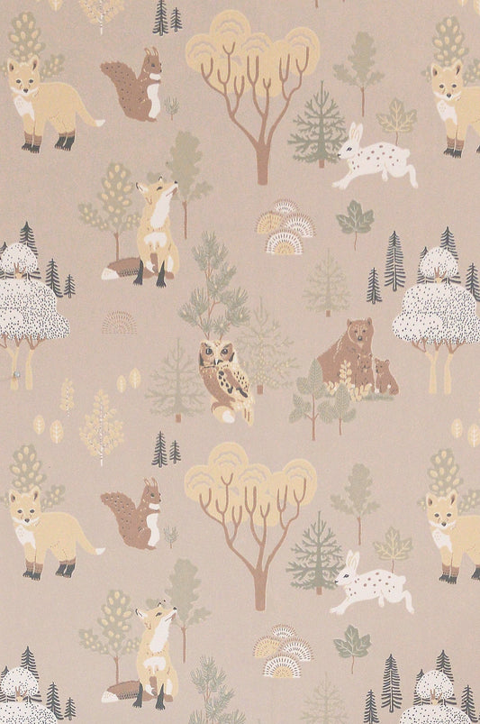 Deep Forest Soft Beige Wallpaper - Majvillan