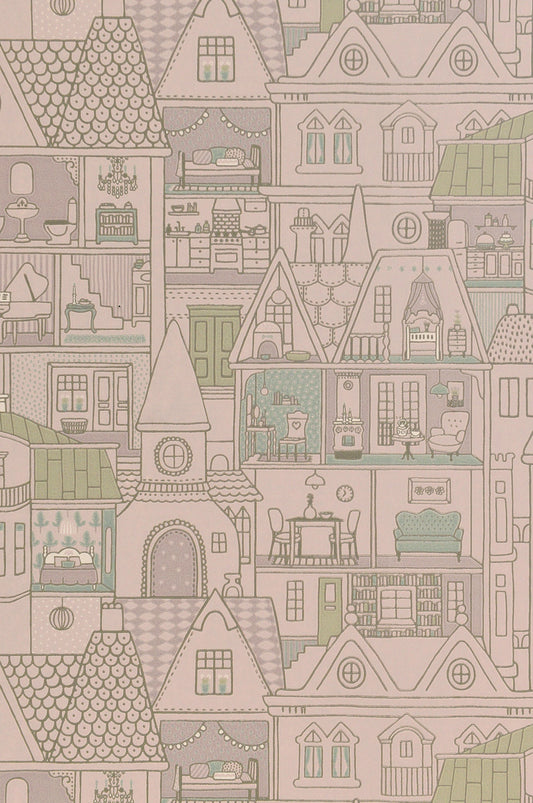 Dollhouse Soft Lilac Wallpaper - Majvillan