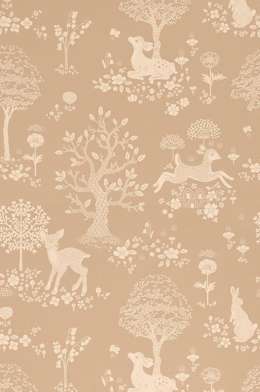 Summer Fields Soft Brown Wallpaper - Majvillan