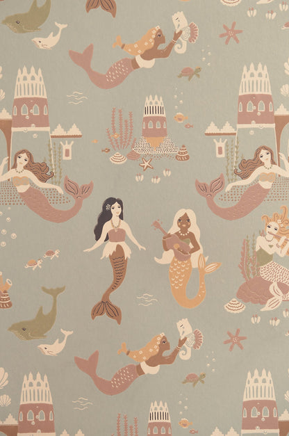 Mermaid Reef Ocean Blue Wallpaper - Majvillan