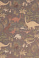 Dinosaur Vibes Evening Grey Wallpaper - Majvillan