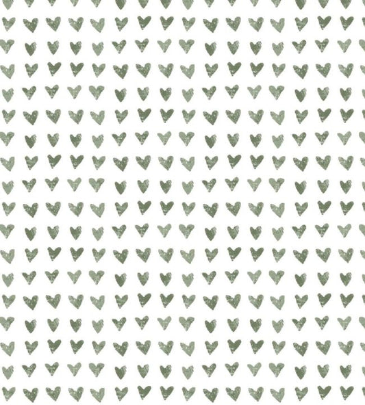 Hearts Nursery Fabric - Green