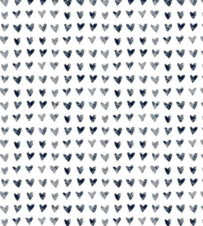 Hearts Nursery Fabric - Gray