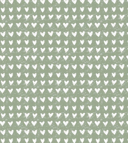 Hearts Nursery Fabric - Green