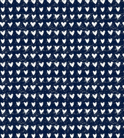 Hearts Nursery Fabric - Black