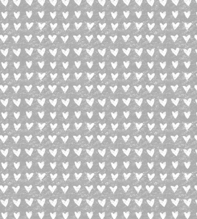Hearts Nursery Fabric - Gray