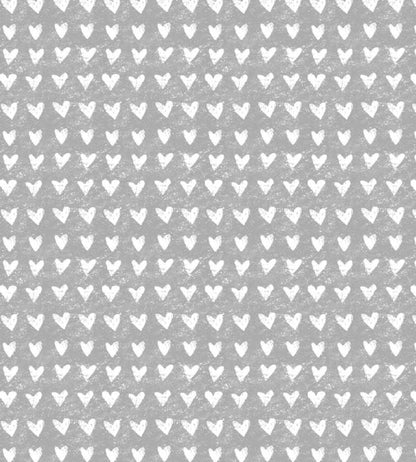 Hearts Nursery Fabric - Gray