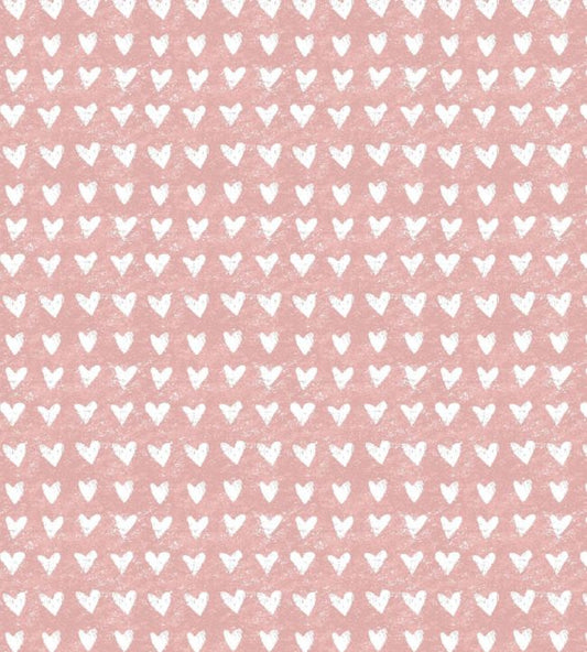 Hearts Nursery Fabric - Pink