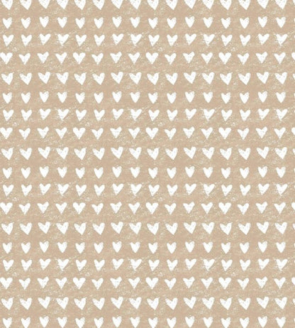 Hearts Nursery Fabric - Sand