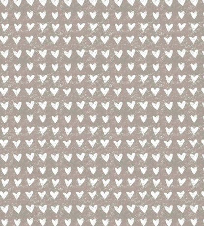 Hearts Nursery Fabric - Brown