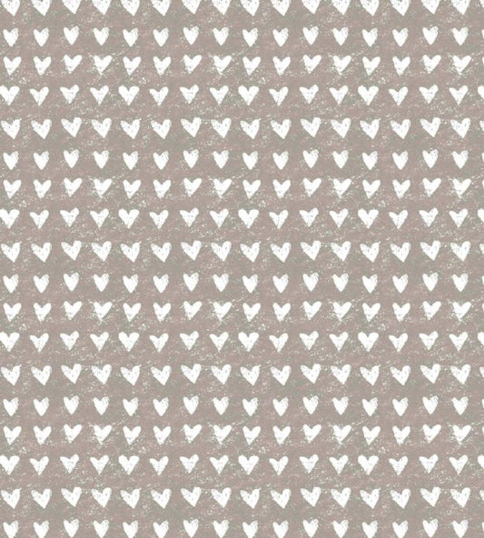 Hearts Nursery Fabric - Brown