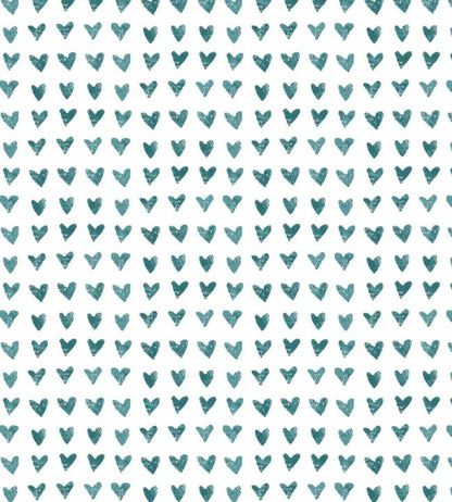 Hearts Nursery Fabric - Blue