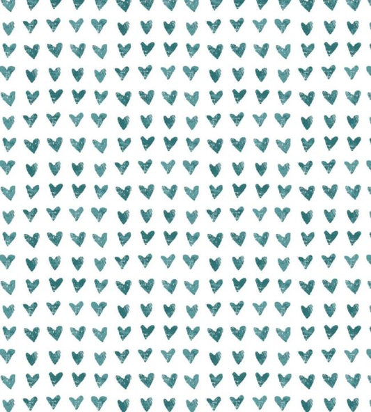 Hearts Nursery Fabric - Blue