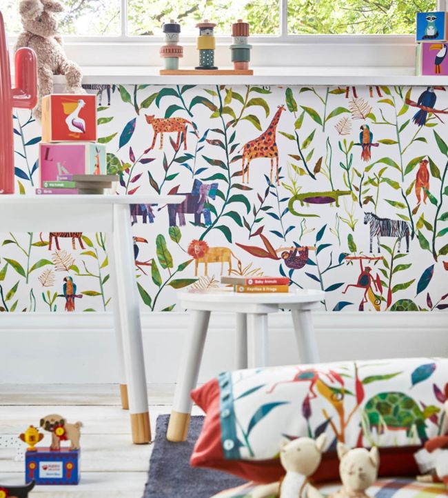 Peek A Boo Nursery Room Wallpaper 2 - Multicolor