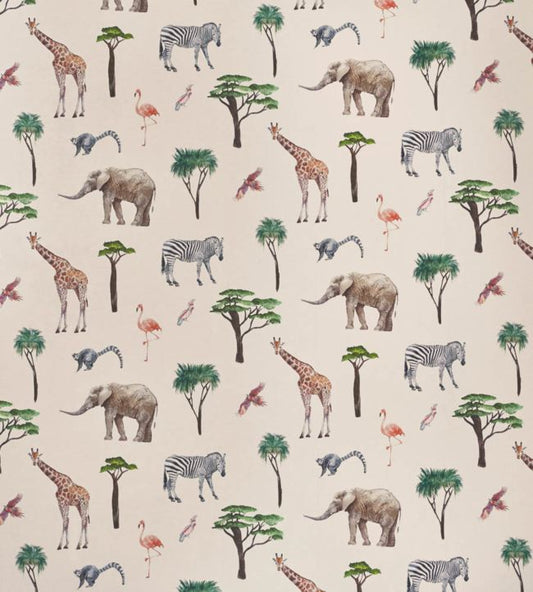 Safari Park Nursery Wallpaper - Pink