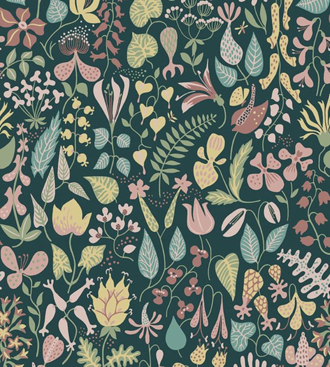 Herbarium Nursery Wallpaper - Brown