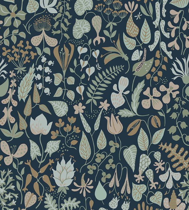 Herbarium Nursery Wallpaper - Gray