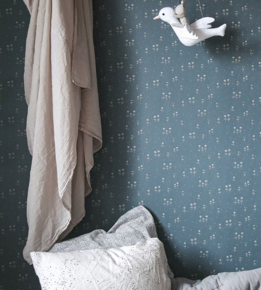 Bianca Nursery Room Wallpaper - Blue