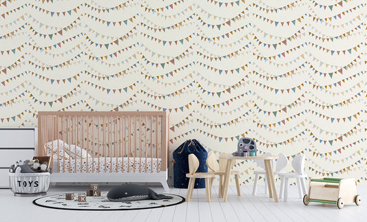 Garland Great Kids Nursery Room Wallpaper - White