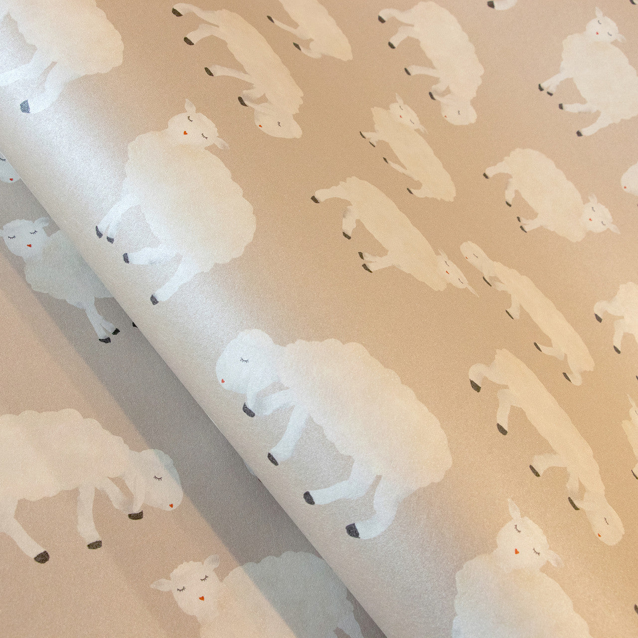 Sweet Sheep Great Kids Nursery Room Wallpaper 2 - Cream