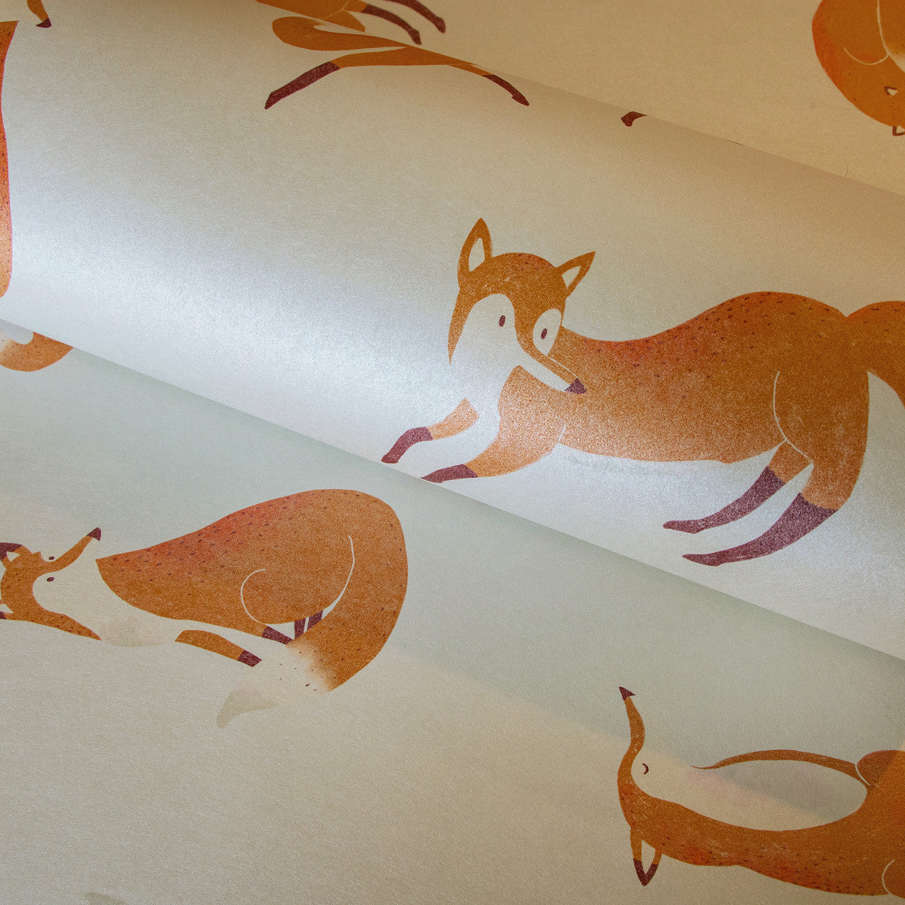 Friendly Foxes Great Kids Nursery Room Wallpaper 2 - Gray