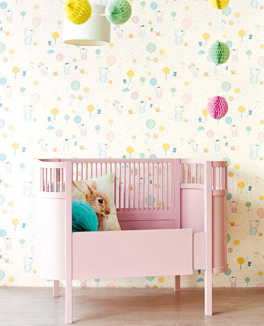 Tout Petit Nursery Room Wallpaper - Multicolor